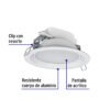 483471 48347 - Luminario LED empotrado redondo de 6 W, luz de día, Volteck