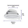 483472 48347 - Luminario LED empotrado redondo de 6 W, luz de día, Volteck