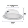 483482 48348 - Luminario LED empotrado redondo de 12 W, luz de día, Volteck