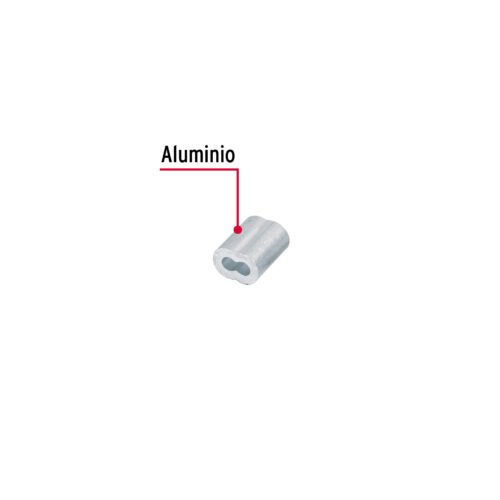 483641 48364 - Bolsa con 50 casquillos dobles de aluminio, 3/32", FIERO