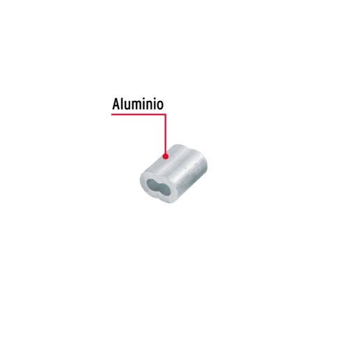 48365 - Bolsa con 50 casquillos dobles de aluminio, 1/8", FIERO