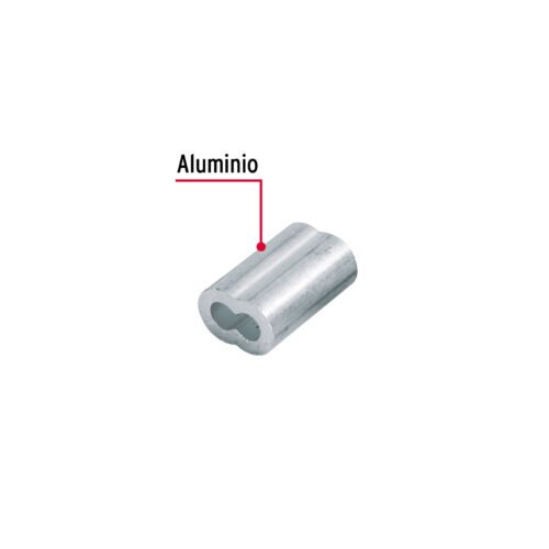 483661 48366 - Bolsa con 50 casquillos dobles de aluminio, 3/16", FIERO