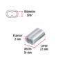 483662 48366 - Bolsa con 50 casquillos dobles de aluminio, 3/16", FIERO
