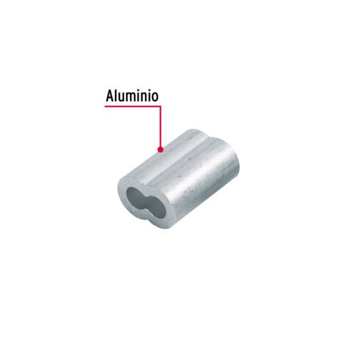 48367 - Bolsa con 50 casquillos dobles de aluminio, 1/4", FIERO