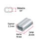 48367 - Bolsa con 50 casquillos dobles de aluminio, 1/4", FIERO