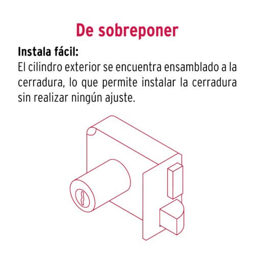 483684 48368 - Cerradura sobreponer izq instala-fácil, tradicional, negro