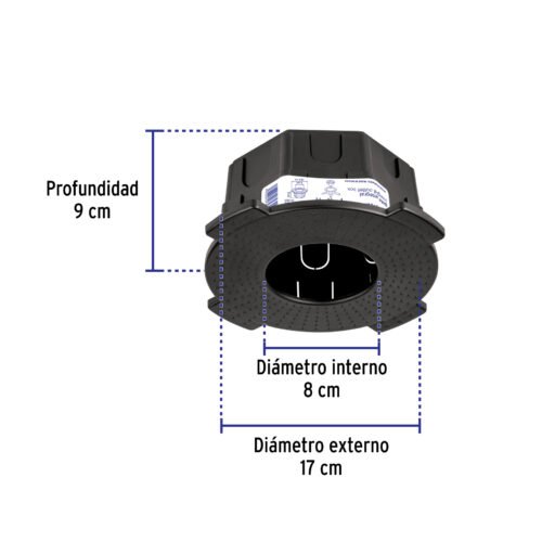 48372 - Bote integral de 8 cm, aro interno de 8 cm, Volteck