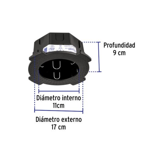 48373 - Bote integral de 8 cm, aro interno de 11 cm, Volteck