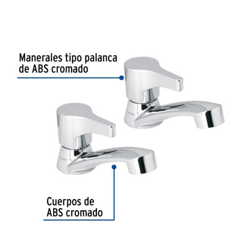 48382 - Juego llaves individuales lavabo, ABS, palanca, BASIC