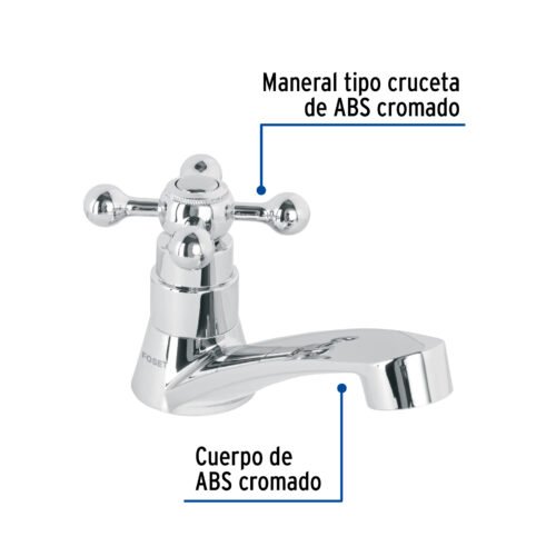 48383 - Llave individual lavabo, ABS, cruceta, BASIC