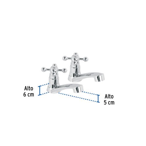 48384 - Juego llaves individuales lavabo, ABS, cruceta, BASIC