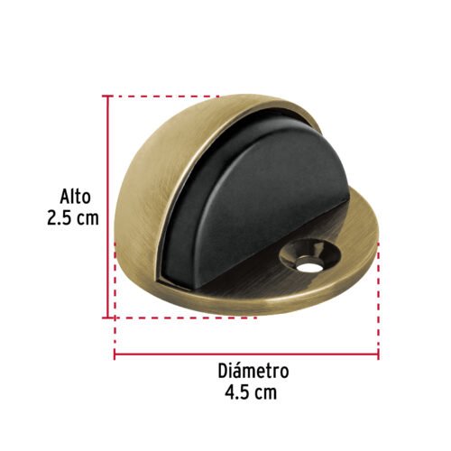 483982 48398 - Tope tipo domo para puerta,latón antiguo, HERMEX