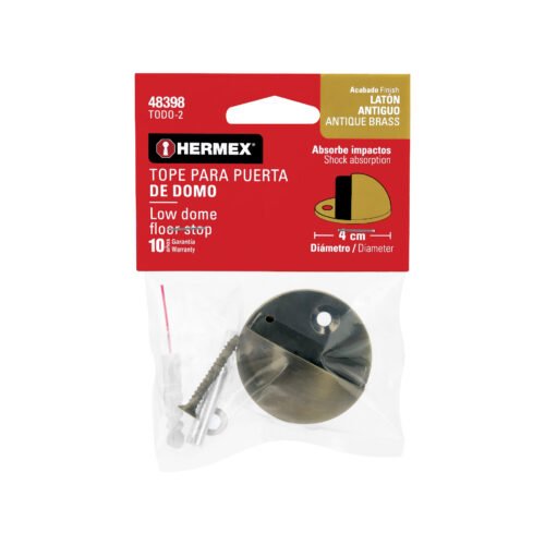 483984 48398 - Tope tipo domo para puerta,latón antiguo, HERMEX