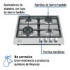 484061 48406 - Parrilla gas empotrable 60cm, 4 quem, acero inox, Riviera