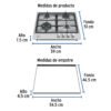 484062 48406 - Parrilla gas empotrable 60cm, 4 quem, acero inox, Riviera