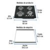 484082 48408 - Parrilla gas empotrable 60cm, 4 quem, vidrio negro, Riviera