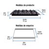 48409 - Parrilla gas empotrable 75cm, 5 quem, vidrio negro, Riviera
