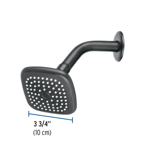 484204 48420 - Regadera cuadrada 3-3/4" brazo y chapetón, negro, Basic