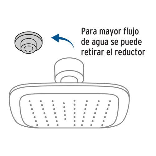 484213 48421 - Regadera cuadrada de ABS 3-3/4" sin brazo, negro, Basic
