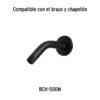 484215 48421 - Regadera cuadrada de ABS 3-3/4" sin brazo, negro, Basic