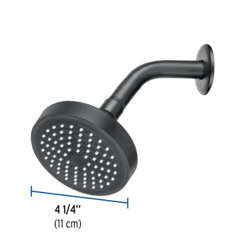 48422 - Regadera redonda 4-1/4" brazo y chapetón, negro, Basic