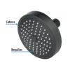 48423 - Regadera redonda de ABS 4-1/4" sin brazo, negro, Basic