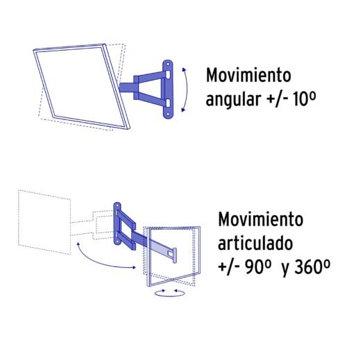 48428 - Soporte para pantallas 14" a 40" mov. angular y articulado