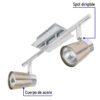 48433 - Luminario de sobreponer con 2 spots base GU10, Volteck