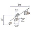48434 - Luminario de sobreponer con 3 spots base GU10, Volteck