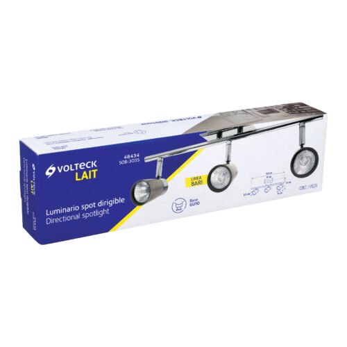 48434 - Luminario de sobreponer con 3 spots base GU10, Volteck