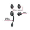 48436 - Jaladera y perilla, Lugo llave-llave, negro, HERMEX