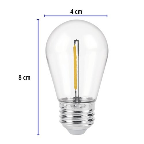 484522 48452 - Lámpara LED S14 con filamento 1 W luz cálida, caja, Volteck