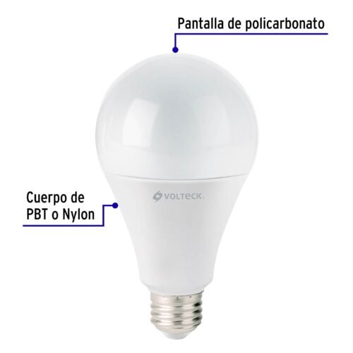 484591 48459 - Lámpara LED A25 18 W (equiv. 125 W) luz cálida, caja Volteck