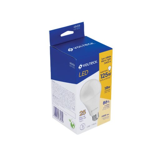 484593 48459 - Lámpara LED A25 18 W (equiv. 125 W) luz cálida, caja Volteck