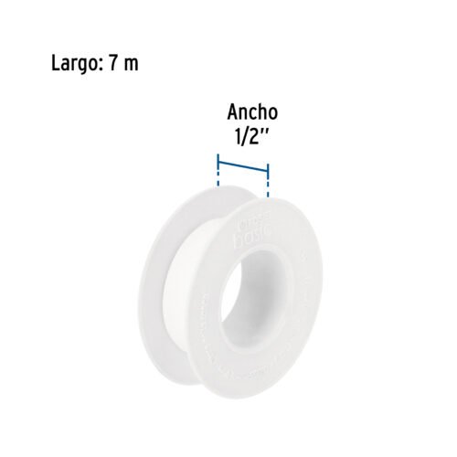 48463 - Cinta sella roscas 1/2" x 7m, uso general, FOSET BASIC