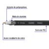 48474 - Metro de cable coaxial RG6 en rollo de 100 m, Volteck