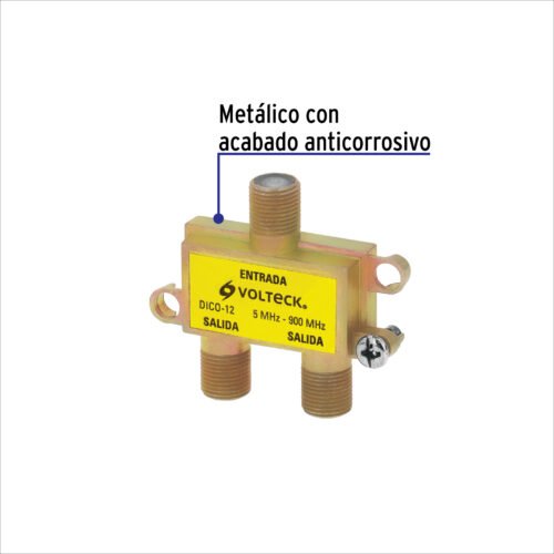 48475 - Divisor coaxial de 1 entrada y 2 salidas, Volteck