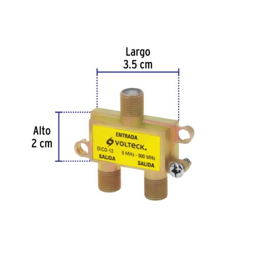 48475 - Divisor coaxial de 1 entrada y 2 salidas, Volteck