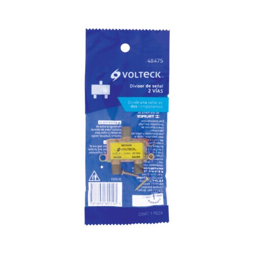 48475 - Divisor coaxial de 1 entrada y 2 salidas, Volteck
