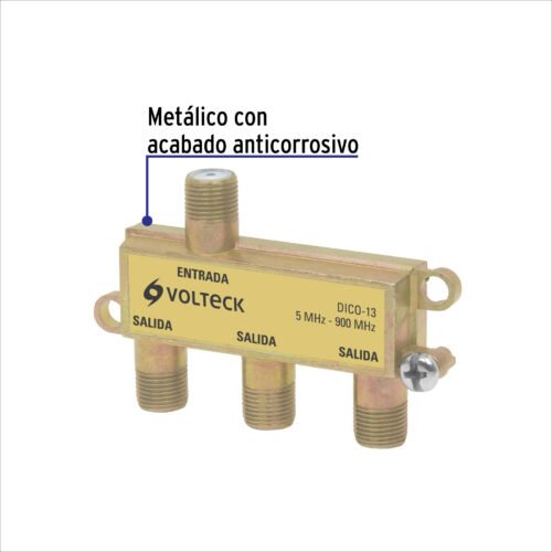 48476 - Divisor coaxial de 1 entrada y 3 salidas, Volteck