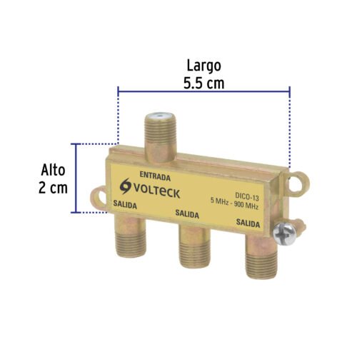 48476 - Divisor coaxial de 1 entrada y 3 salidas, Volteck