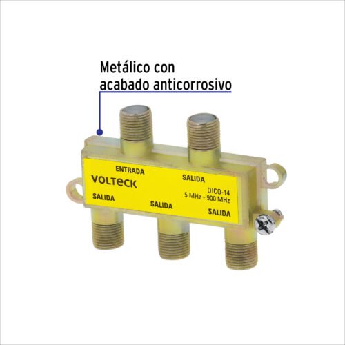 48477 - Divisor coaxial de 1 entrada y 4 salidas, Volteck