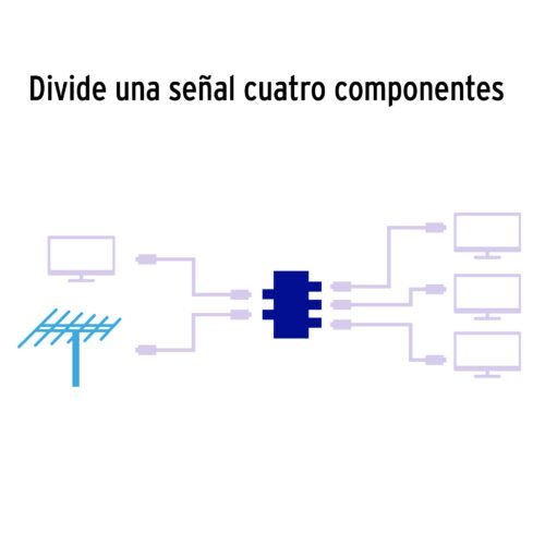 48477 - Divisor coaxial de 1 entrada y 4 salidas, Volteck