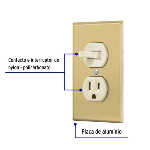 484951 48495 - Placa armada interruptor y contacto, línea Standard,aluminio