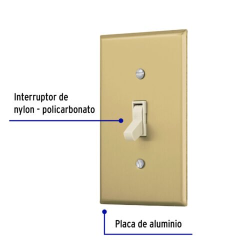 484971 48497 - Placa armada interruptor sencillo, línea Standard, aluminio