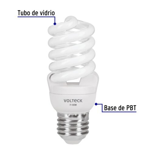 485041 48504 - Lámpara espiral mini T2 13 W luz de día en blíster, Volteck