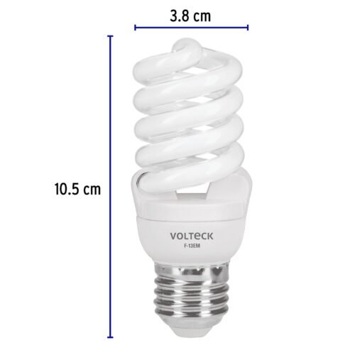 485042 48504 - Lámpara espiral mini T2 13 W luz de día en blíster, Volteck