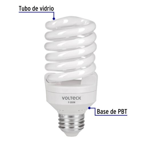 48506 - Lámpara espiral mini T2 25 W luz de día en blíster, Volteck