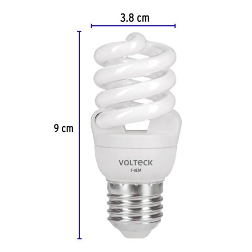 48508 - Pack de 4 lámparas espiral mini T2 9 W luz de día, en caja