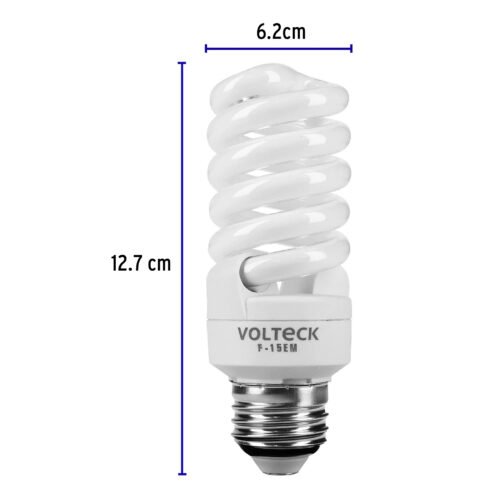 48509 - Pack de 4 lámparas espiral mini T2 15 W luz de día, en caja